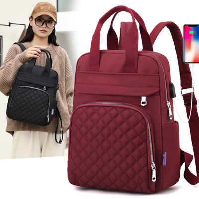 Rhomboid Backpack for Women – Laptop Bag with Usb Charging Port & Multiple Pockets – Perfect for Work, School & Travel