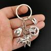 26 Letters Antique Silvery Hat Horseshoe Keychain Horse Pendant Key Rings Lucky Equestrian Horse Key Chain Jewelry Gifts