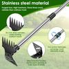 Garden Thatch Rake Stainless Steel Garden Weed Pulle Tool Removes Dead Grass Leaves Clearing Loosening Soil Lawn Rake