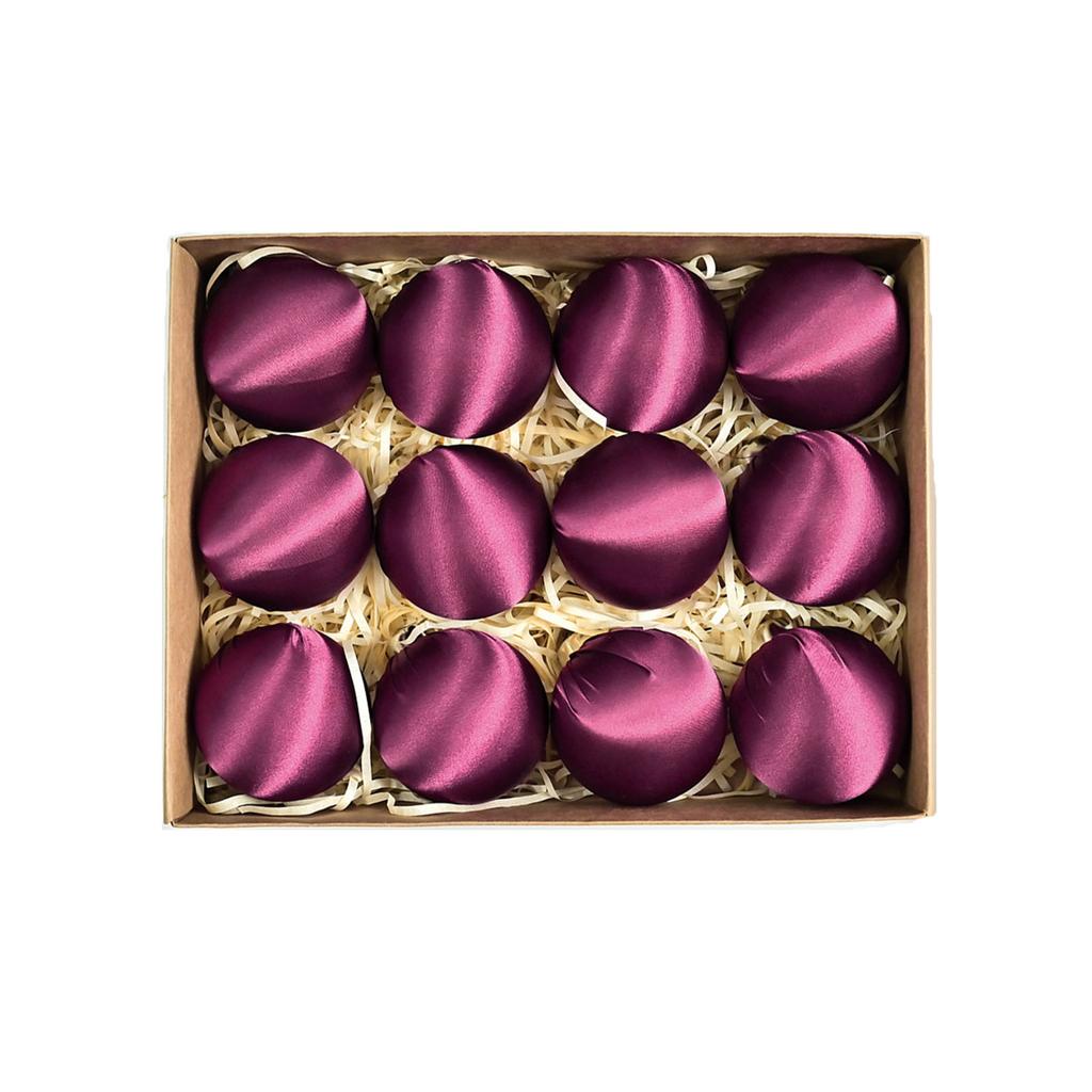 Glossy Velvet Christmas Hanging Ball Ornaments Festive Atmosphere Christmas Tree Decoration Ball Satin Christmas Ball