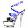 15Cm high heels thin heels waterproof table shoes color matching hollow hate sky high crystal wedding shoes women