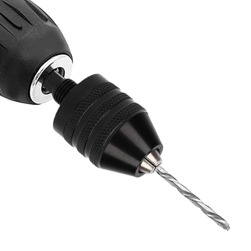 Drill Chuck Adapter 0.6-8mm Clamping 1Celsius4 Inch Hex Shank 3 Jaw Drill Chuck Conversion Tool for Power Tools