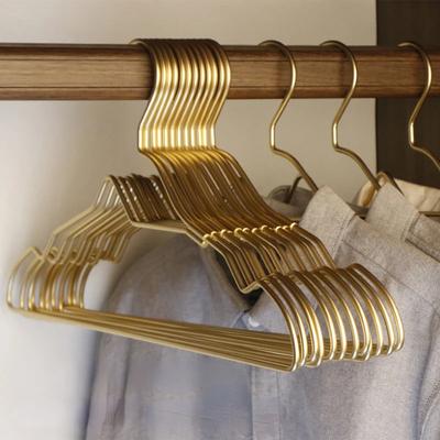 Gold Aluminum Alloy Hanger Clothes,Small Neckline Racks for Storage Skirts Coats,Save Space Metal Closet Organizer,10/20Pcs