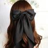 4Pcs Hair Bows Clips For Women, Black Bow White Bow Pink Bows Bow Hair Clips For Women Ribbons Bow Barrettes Satin Hair Bows Long Tail Clips