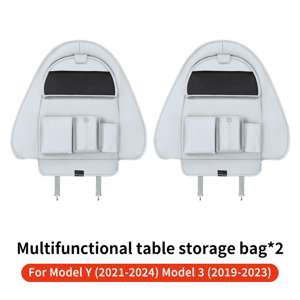 YZ Car Seatback Protector for Tesla Model 3 Y Highland Juniper Seat Back Protective Child Anti-Kick Mats Leather Storage Pockets