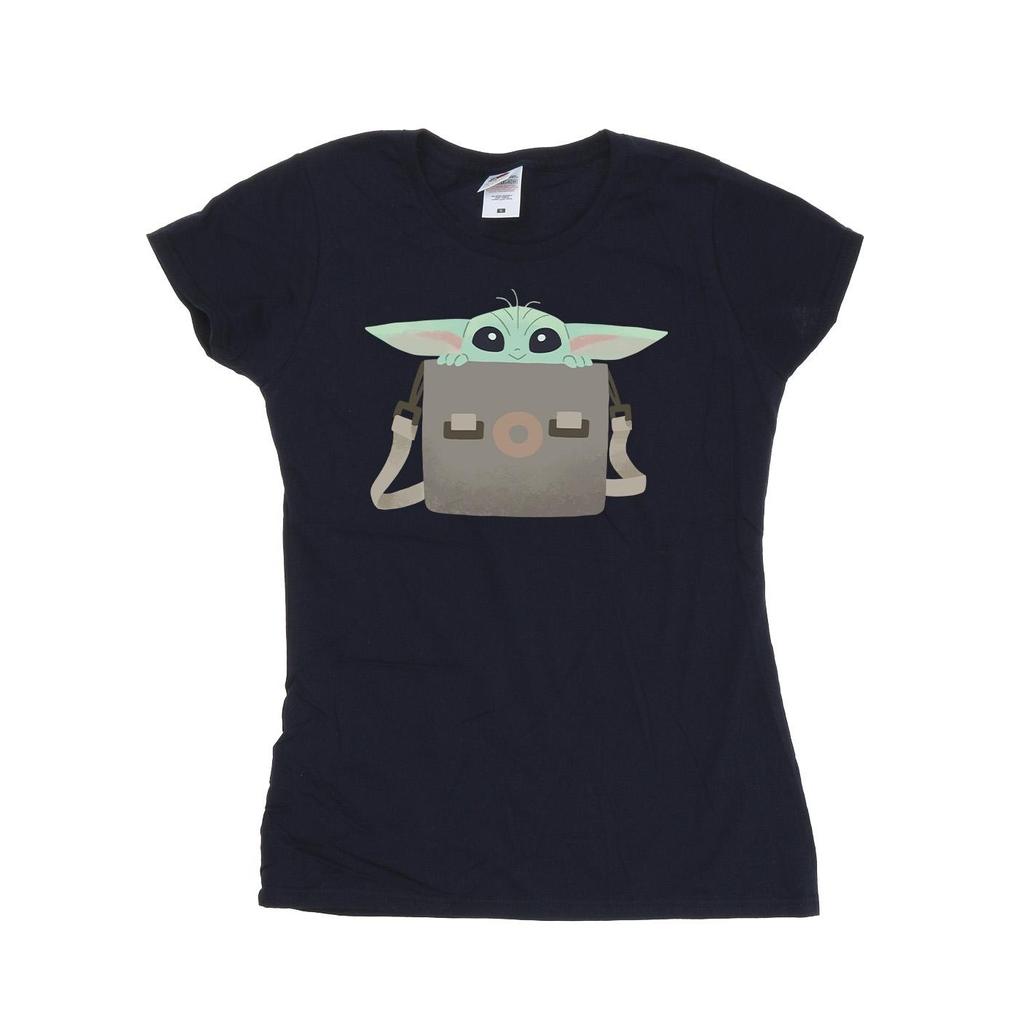 STAR WARS Womens/Ladies The Mandalorian Grogu Luggage Cotton T-Shirt