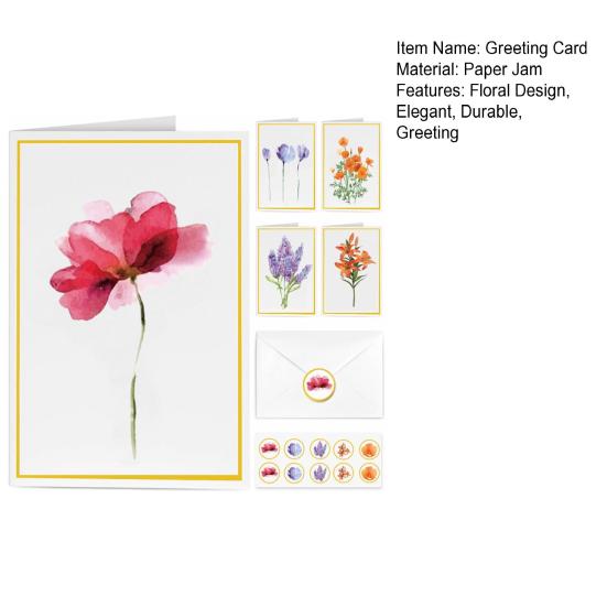 10 stk notatkort Gullfolie blomsterdesign gratulasjonskort med konvolutter og klistremerke til bursdags bryllupsdag Business Gathering