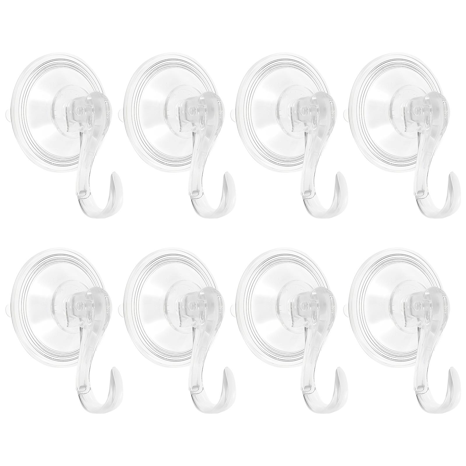 

8Pcs Suction Cup Hooks Clear Shower Plastic Vacuum Window Suction Hook For Glass Window Home Kitchen Bathroom Wall Hook Hanger