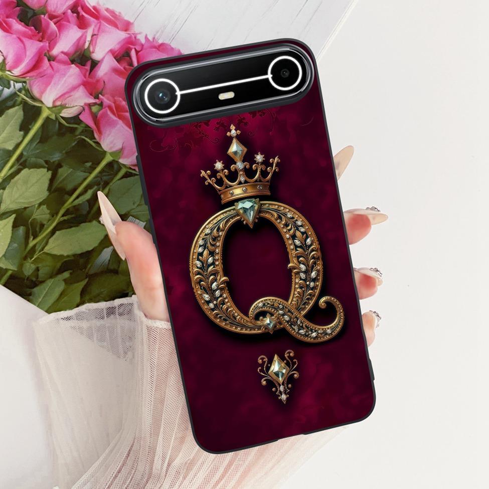 For Tecno KM9 Case For Tecno Pova Slim Cover Silicone Fashion Luxury A-Z Letters Cool Crown Soft Casing