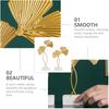 Cabilock 2Pcs Golden Gingko Leaf Statue Gold Leaf Metal Sculpture Metal Iron Leaf Sculpture Figurine Table Home Decoration with Wood Base for Bedroom
