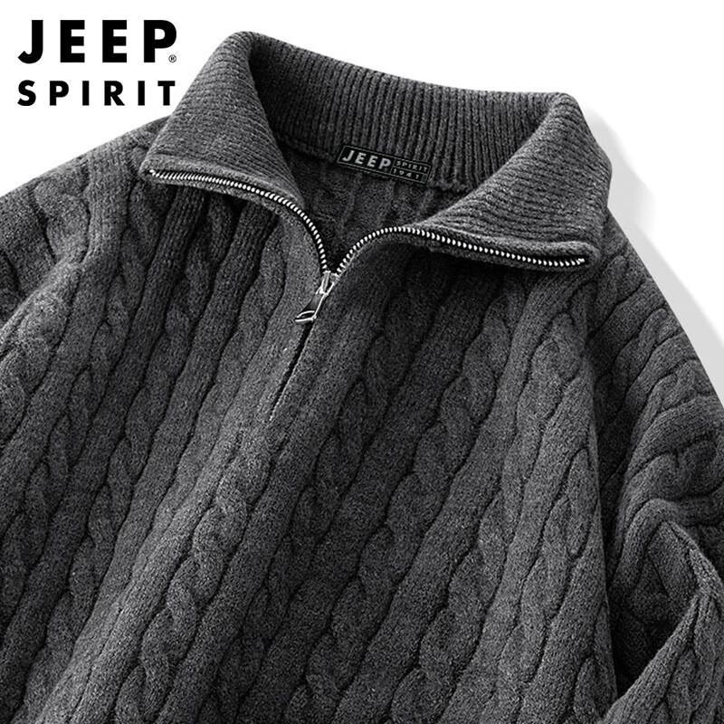 

JEEP SPIRIT Men s Half-Zip Mock Neck Knit Sweater L