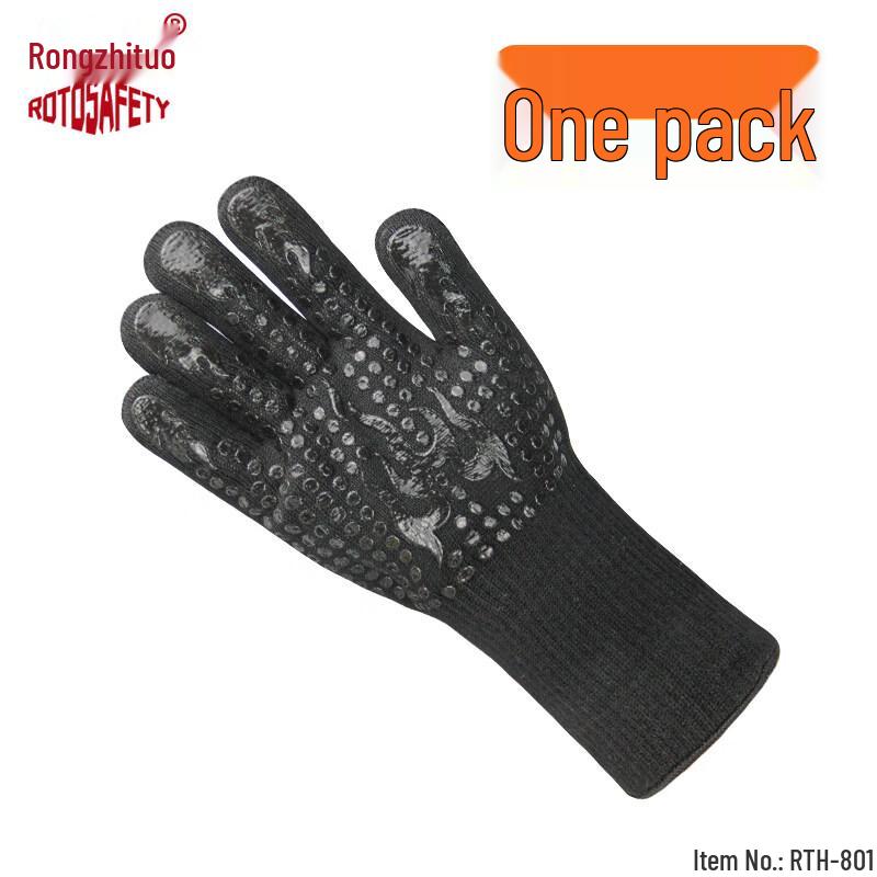 Rongzhituo 800-Degree Heat Resistant Silicone Grip Glove