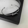 Metal Bowknot Open Cuff Bangles for Women Girl Jewelry Simple Exaggerated Geometric Pulseras Christmas Gift