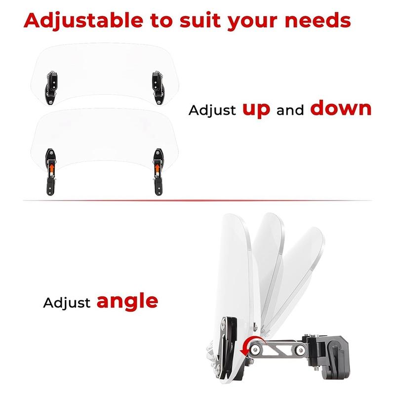 Motorcycle Windshield Extension Universal Adjustable Motorbike Wind Deflector For Honda Kawasaki