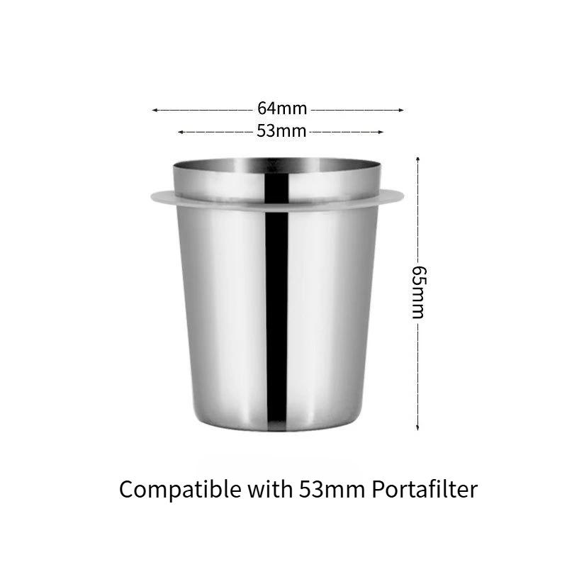 

Stainless Steel Espresso Coffee Dosing Cup Compatible with Portafilter Coffee PowderFeeder Part 51/53/58mm Coffee Accessories