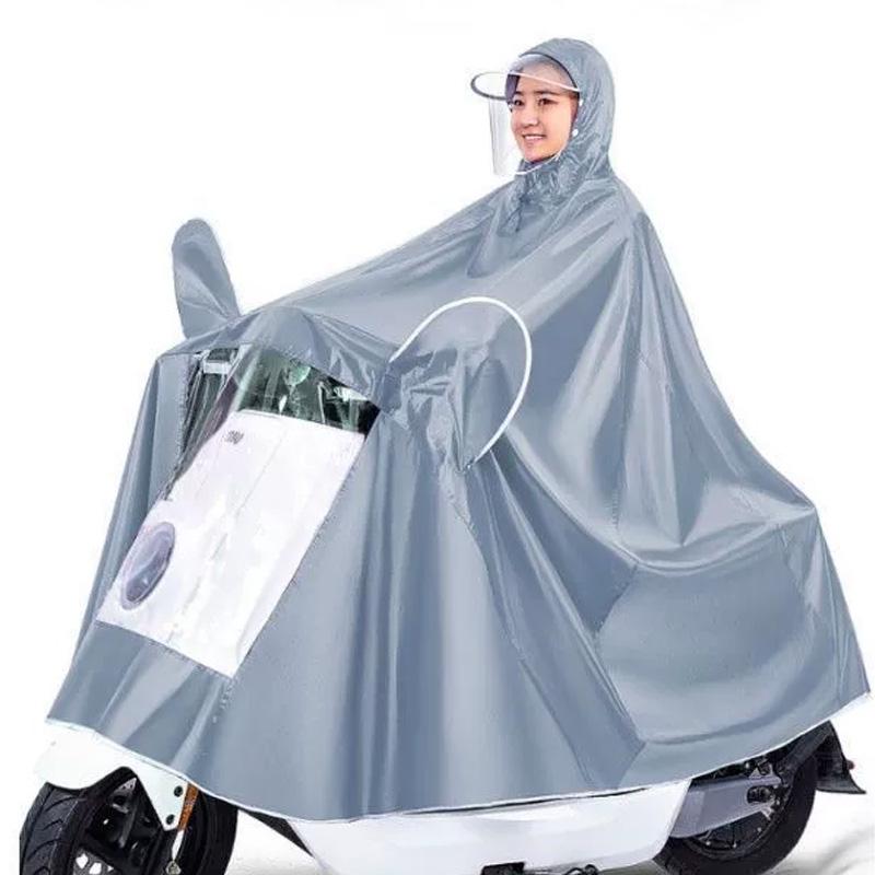 

1 Макаронного цвета однослойный/двухслойный плотный дождевик для всего тела, водонепроницаемый мотоциклетный дождевик, подходит для электровелосипедов, мотоциклов, велосипедов B серый