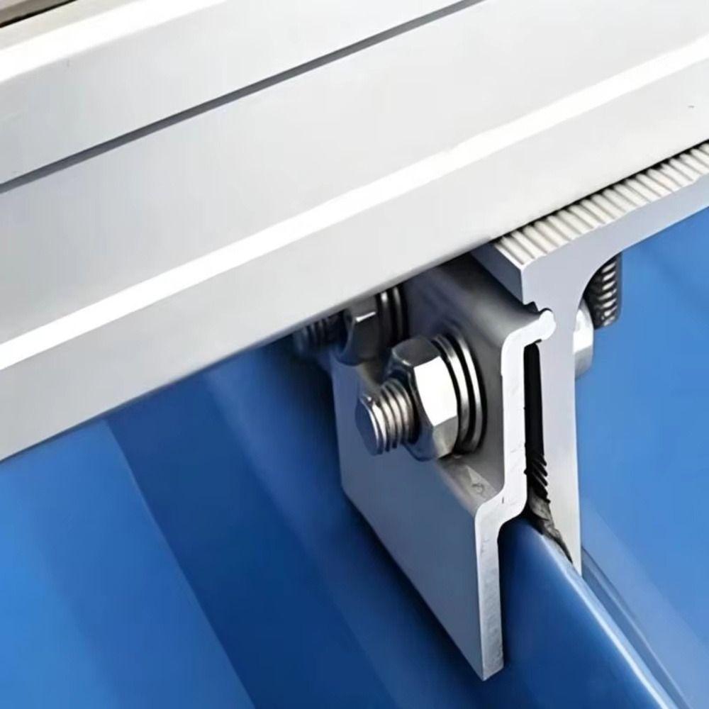 1Pcs Silver Solar Panel Clamp Anodized Roof Mounting Bracket for Off Grid Solar Power System