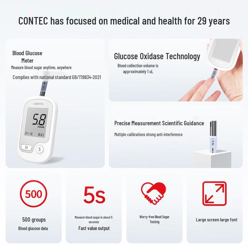 CONTEC CMS10E Blood Glucose Monitor Kit