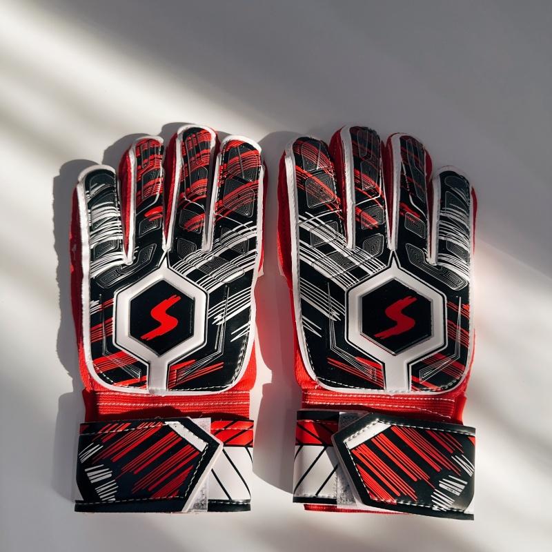 Children's soccer goalkeeper gloves 6/7/8/9/10 Size thickened latex non-slip adjusting wrist strap goalkeeper gloves