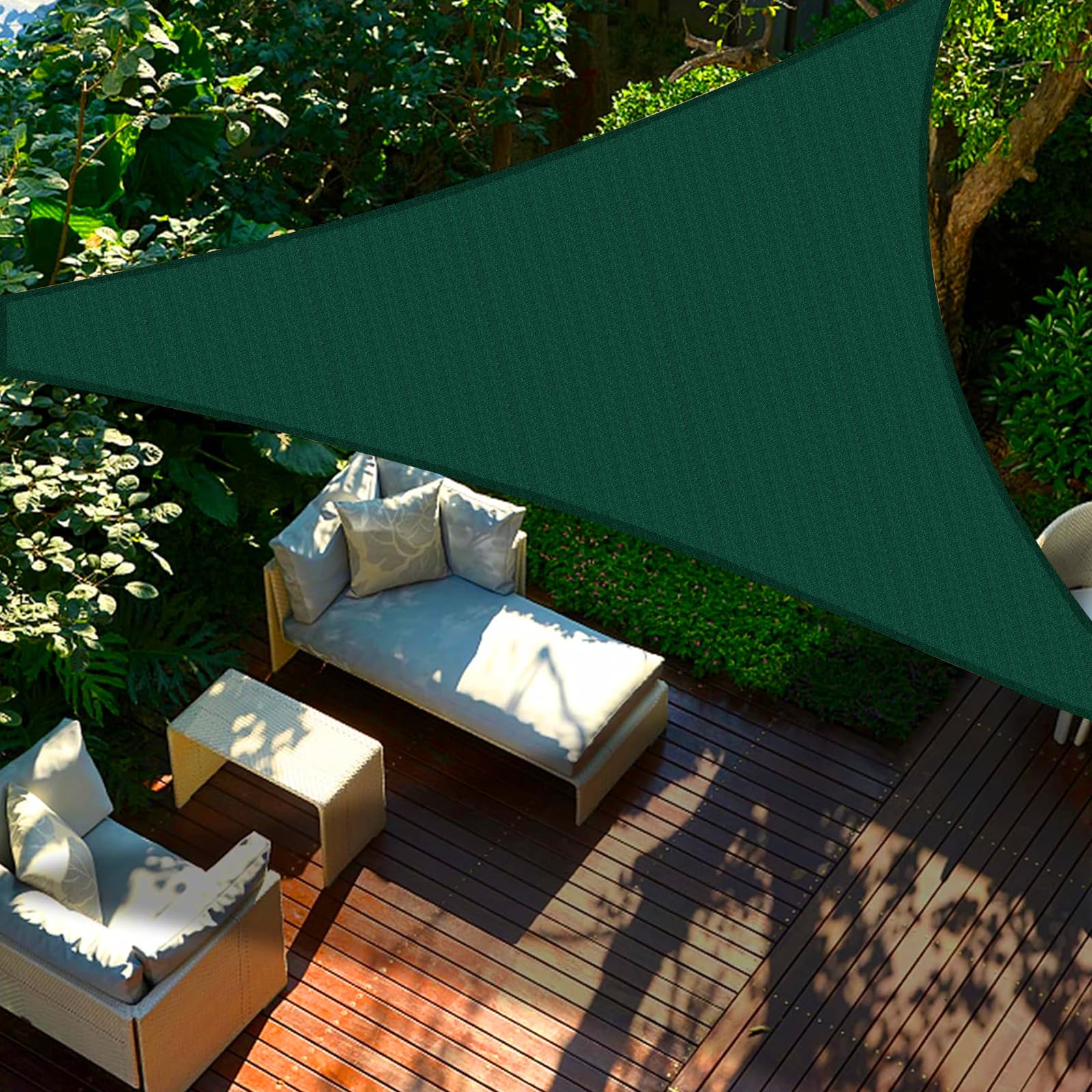 

SUNNY GUARD Sunshade Triangular Tarp 5x5x7m Green Shade Sail Sunshade