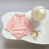 Ins-Style Baby Clothes, Wrinkled Fabric Triangle Romper, 0-2 Years Old Newborn, Spring and Autumn Doll Collar Open-Front One-Piece Crawling Suit