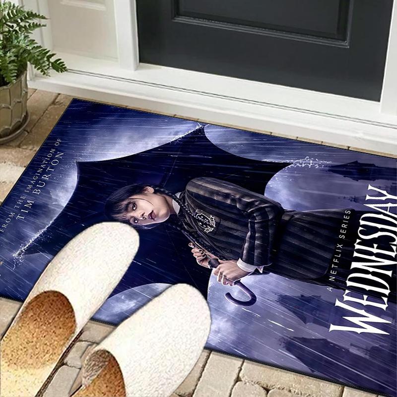 Wednes-day Gothic Family Reunion Office Rug Chair Mat, Game Carpet, Suitable for Front Door, Bedroom, Living Room, Desk, Holiday Gift