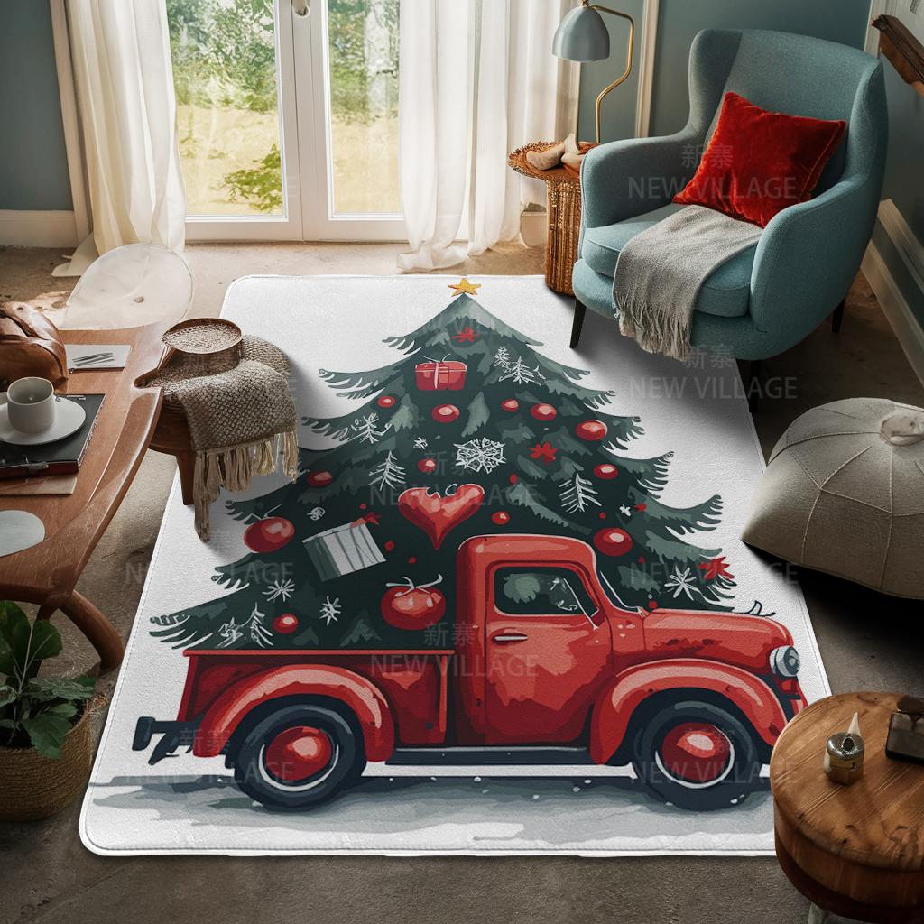 House Entrance Carpet Home Door Mat Living Room Bath Foot Bathroom Non-slip Water Absorption Rugs Bath Merry Christmas Winter