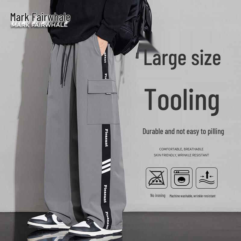 MARK FAIRWHALE Men s Loose Fit Techwear Cargo Straight-Leg Pants 8XL