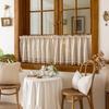 Pastoraler Stil Tüll Küchenvorhang Transparent Voile Fenstergardinen Kurze Vorhänge Wohnzimmer