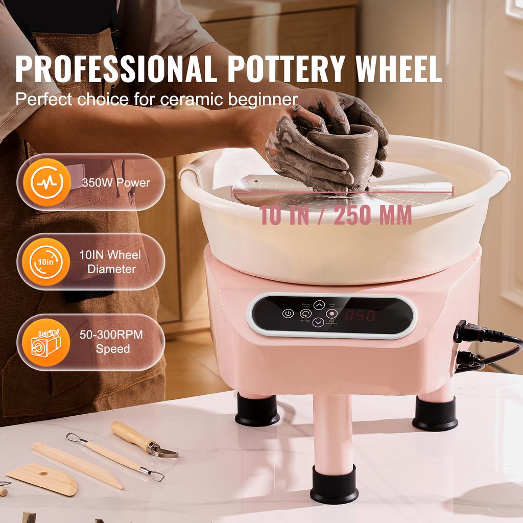 SucceBuy Pottery Wheel 11inch Pottery Forming Machine Direct Drive Ceramic Wheel 450W Electric Wheel for Pottery with Foot Pedal
