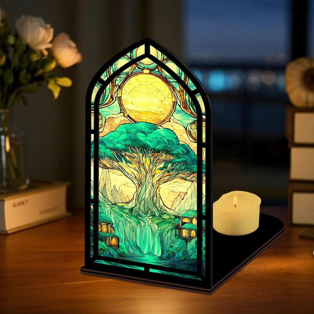 Gothic Arch Design Book Nook Acrylic Tabletop Holder Light-transmitting Table Setting  Living Room