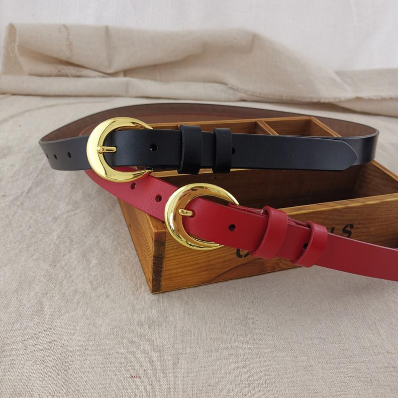 Classic Genuine Leather Womens Belt With Alloy Pin Buckle For Denim Pants