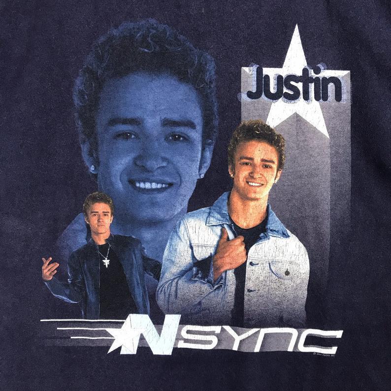 НОВЫЙ NSYNC JUSTIN TIMBERLAKE Группа Классический Темно-синий Все Размеры Футболка Унисекс Футболка M