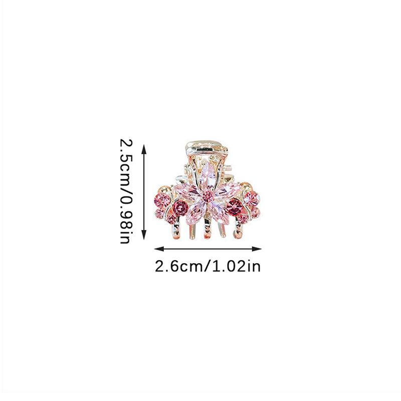 Mini Crab Metal Hair Clips Small Hair Accessories For Women Girl Pink Flower Bow Hair Pin Side Bangs Clip