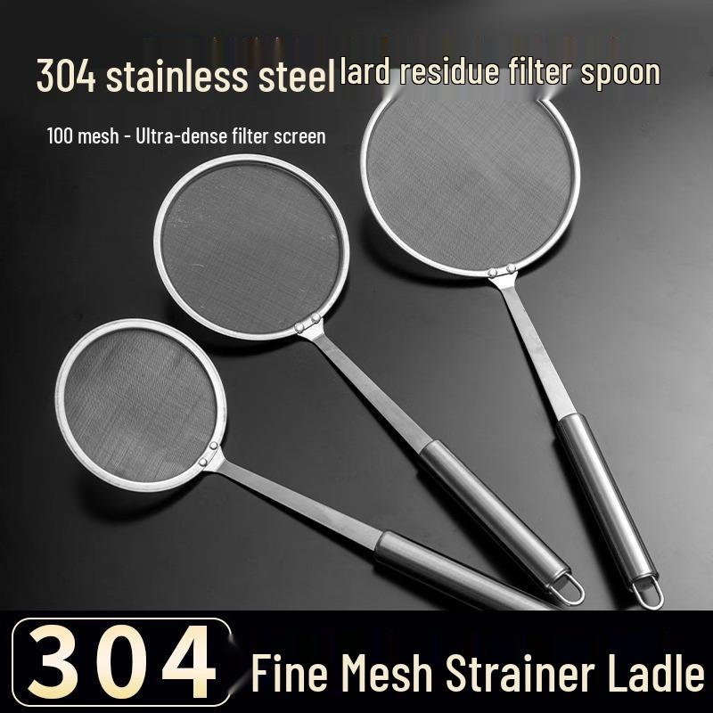 304 Stainless Steel Kitchen Skimmer Strainer and Superfine Mesh Soy Milk Filter