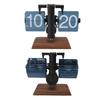 Digital   Desk Clock 12 Hours Battery Powered Retro Mechanical Auto   Down Clock with Wood Base for Living Room