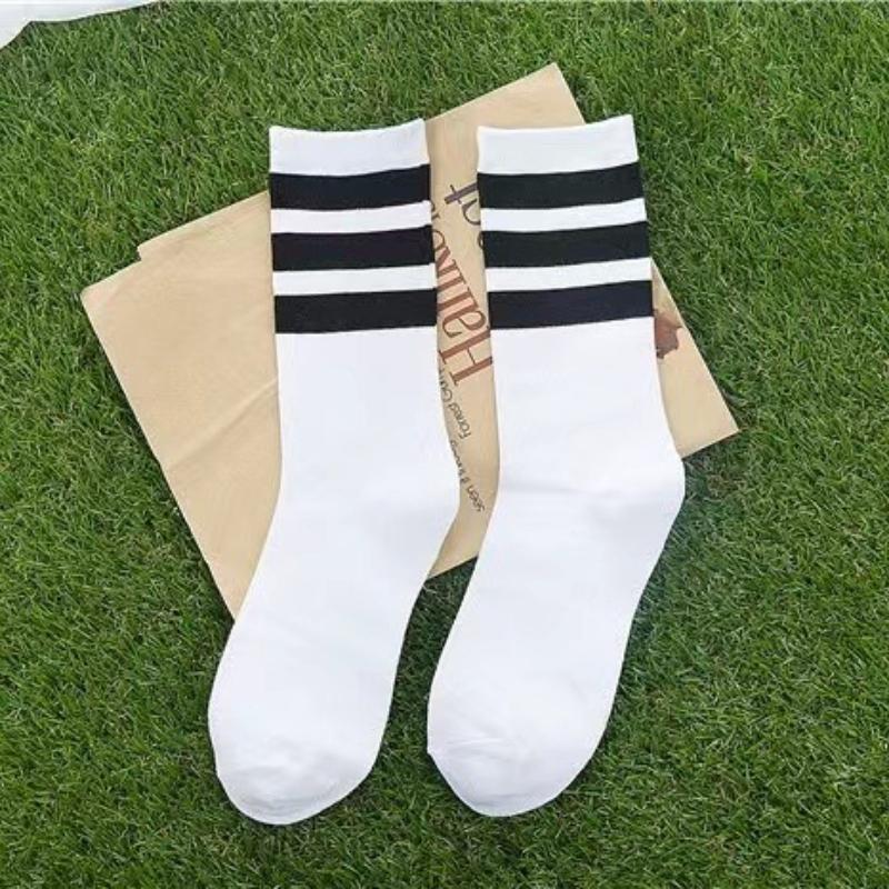 New Men/Women 3 Three Stripes Cotton Socks Retro Old School Skate Long Short White Black Winter Cool