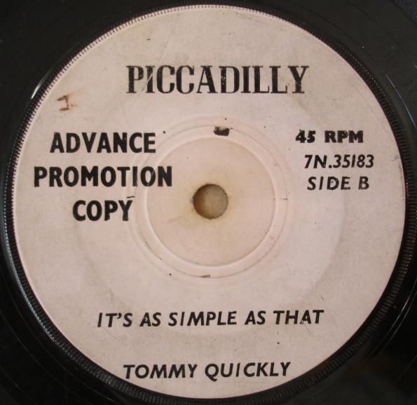 

7-дюймовая пластинка TOMMY QUICKLY You Might As Well Forget Him 7N35183PROMO Piccadilly 1964 UK Поп Б/у