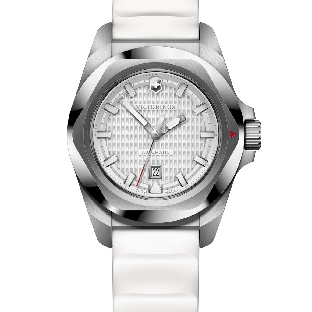 VICTORINOX SmallAuto Automatic White White Rubber 100m Water Shock Interchangeable Swiss Inox I.N.O.X. Women's Watch, 32mm, Dial, Strap, Analog,