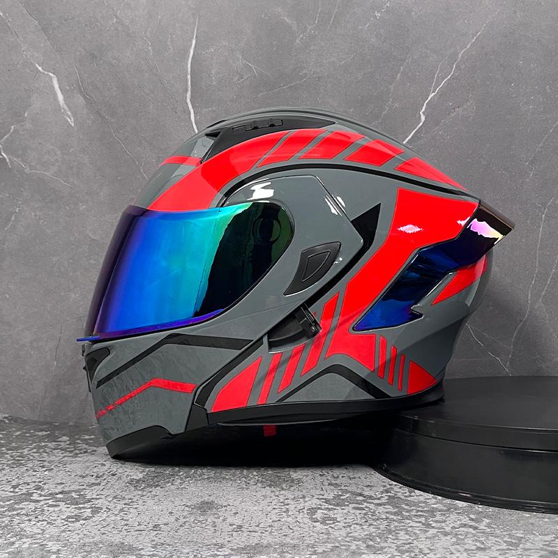 Motocyklové přilby Modulární vyklápěcí dvojité štíty Helma Celoobličejová Casque Moto Racing Motokros DOT Motocicleta