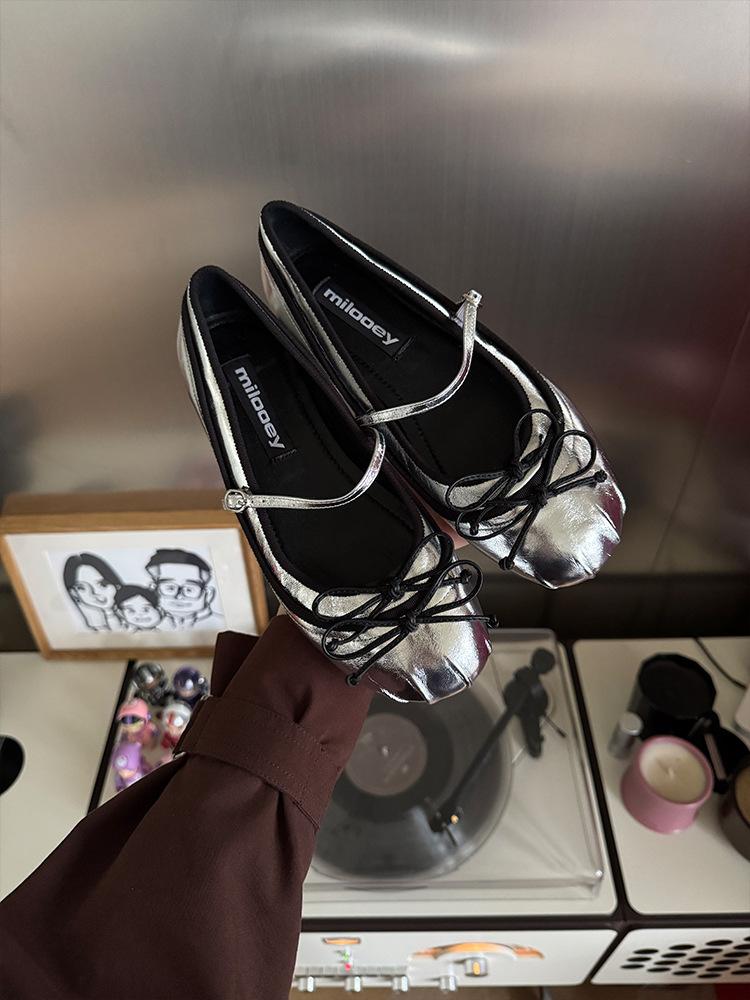 

[Spring Preface Twin Mary Jane] Spring 2025 New French Bow Mary Jane Temperament Single Shoes Women 35