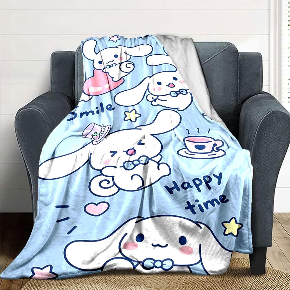 1pc Lucky Rabbit Blanket Lightweight Flannel Throw for Sofa Bed Travel Camping Livingroom Office Couch Chair