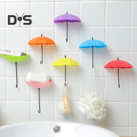 Wandhaken für Regenschirme, Geldbörsen und Schlüssel, einfache Installation, mehrfarbig, vielseitig, selbstklebend, 3D, dekorative Haken zum Aufhängen