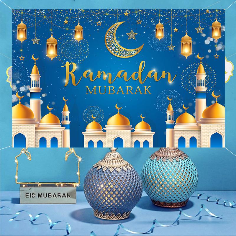 Eid Party Thema Traditioneller Hintergrund Ramadan Mubarak Dekorationen für Zuhause Islamisch Muslimisch Kareem Eid Al Adha Requisite Geschenk Poster