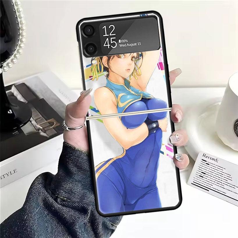 ChunLi S-Street F-FighterS Cases For Samsung Galaxy Z Flip 4 5 6 7 3 Z Flip7 Flip6 Flip4 Flip5 Flip3 5G Hard Shockproof Fundas C