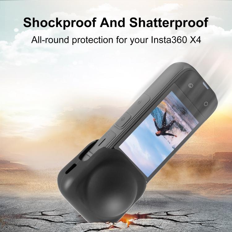Für Insta360 X4 / X4 Air / X5 PULUZ Silikon Schutzabdeckung für Objektiv (Schwarz)