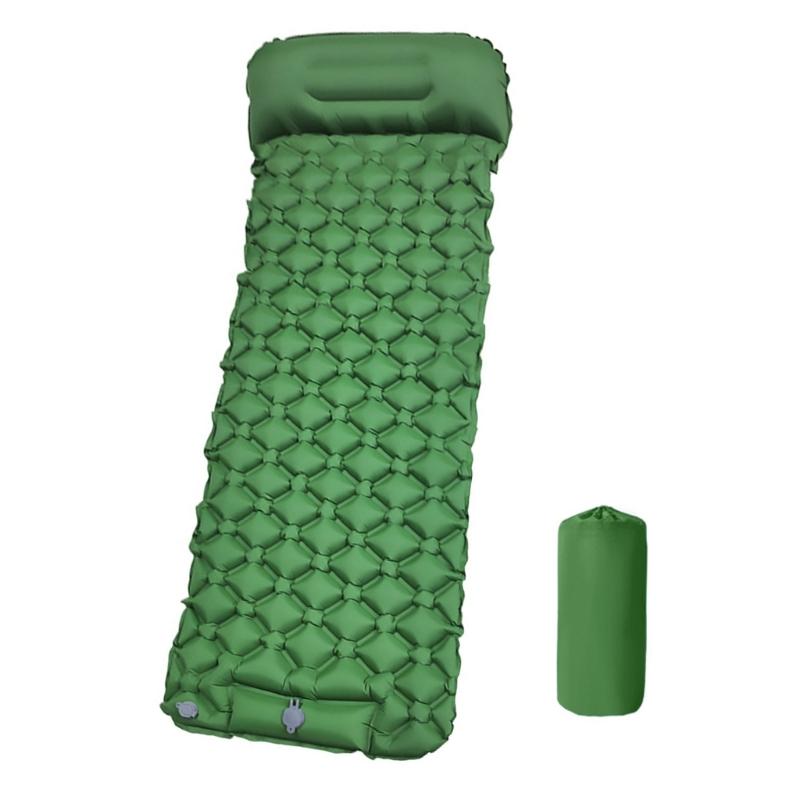 Folding Camping Sleepings Mat Inflatable Backpacking Sleepings Pad with Pillow Lightweight Watertight Camp Sleepings Pad