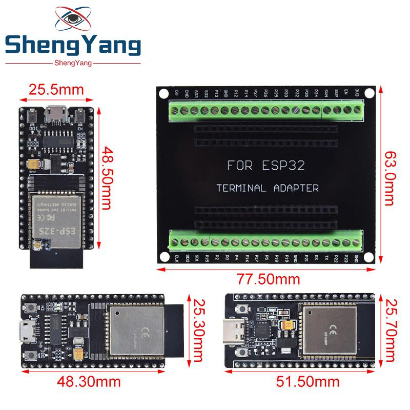 TZT ESP32 Development Board ESP-32S NodeMCU-32S MICRO/TYPE-C Wireless Module WiFi+Bluetooth ESP-32 IOT Expansion Board