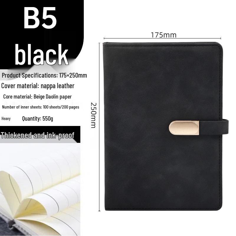 Business Notebook with Metal Buckle - Customizable Logo, Premium Conference Notepad Set