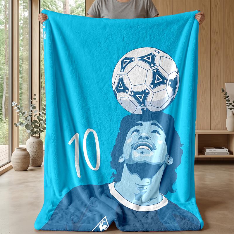 Manchester Theme Blanket Soft Flannel Blanket Plush Throw Blanket Cozy Sofa Bed Blanket for Home Decor
